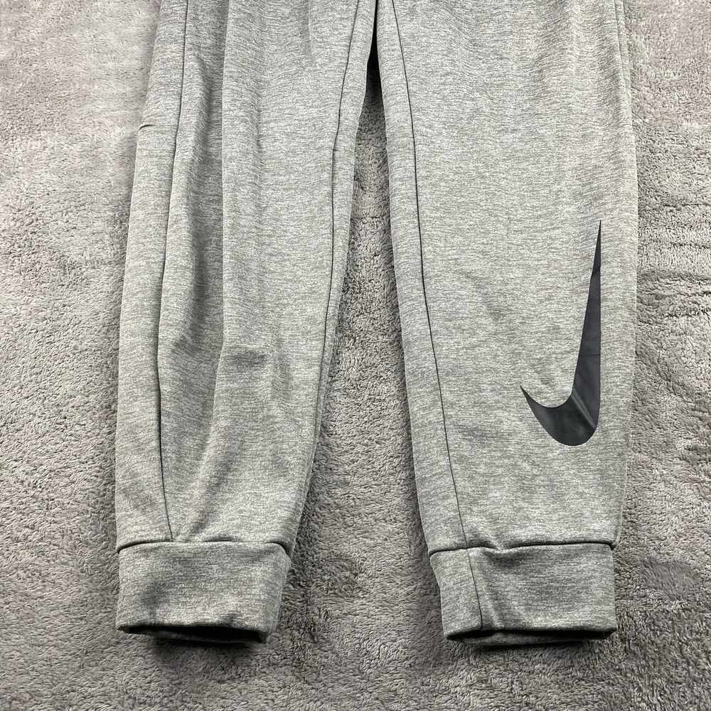 Nike‎ Sweatpants Joggers Mens Large Gray Dri-Fit Fleece Big Swoosh Logo